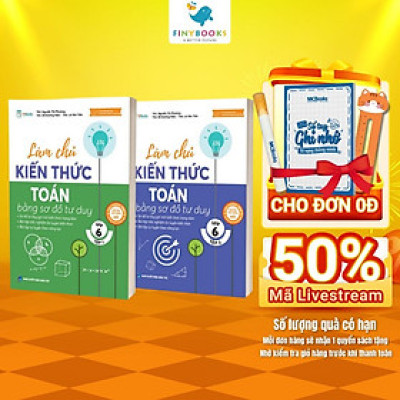 Sách - Combo Làm chủ kiến thức Toán lớp 6 bằng sơ đồ tư duy – Tập 1+ Tập 2