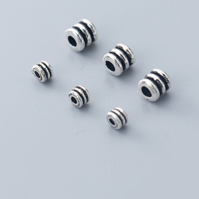 Combo 8 cái charm bạc chặn hạt họa tiết lo xo - Ngọc Quý Gemstones