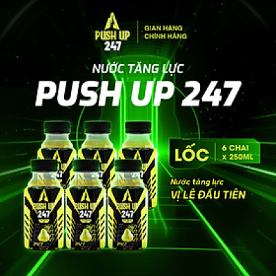 [Lốc 06 chai 250ml] Nước tăng lực Push Up 247 vị lê - Thức tỉnh bản lĩnh-Bứt phá thành công