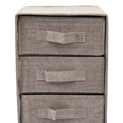 Tủ đựng đồ mini 3 ngăn HQ1 phong cách Hàn trang nhã – Hộp vải đựng đồ đa năng 3 tầng Hàn Quốc chính hãng