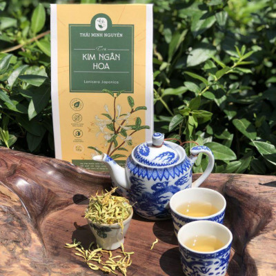 TRÀ KIM NGÂN HOA (100% NỤ HOA) TÚI 50G - THÁI MINH NGUYÊN. Hàng chuẩn chất lượng số 1 Việt Nam.