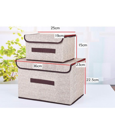 Combo 2 hộp đựng Nhà của Mẹ chất liệu vải bố, dùng để lưu trữ đồ đạc, quần áo đa năng - màu sắc giao ngẫu nhiên