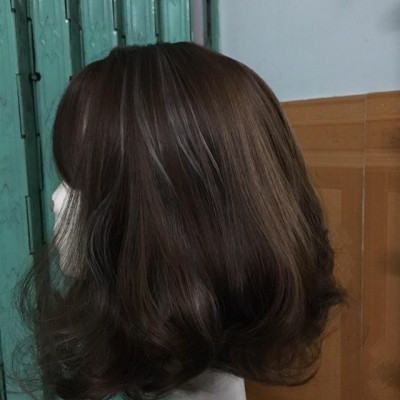 Tóc giả cao cấp xoăn line bạch kim- tặng lưới chùm tóc