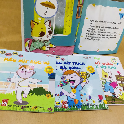 SÁCH RÈN LUYỆN KỸ NĂNG CHO BÉ (3 -10 TUỔI: COMBO 4 TẬP TRUYỆN THIẾU NHI HỌC CÙNG MÈO MÍT