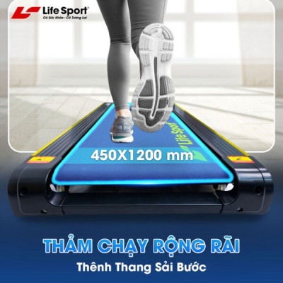 Máy Chạy Bộ Lifesport LS-4000 Plus, Máy Chạy Bộ Có Thảm Chạy Rộng Khả Năng Giảm Sóc Tuyệt Vời, Có Thế Tự Nâng Dốc