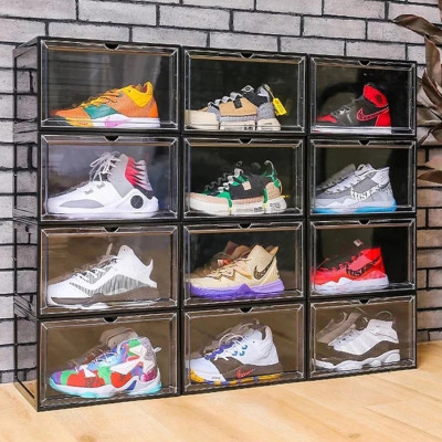 Combo Hộp Đựng Giày Nhựa Cứng Cao Cấp Size Lớn Cửa Nam Châm Lắp Ráp Tiện Lợi 