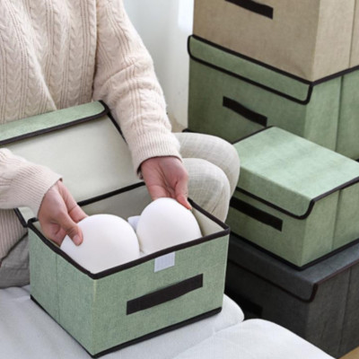 Combo 2 hộp đựng Nhà của Mẹ chất liệu vải bố, dùng để lưu trữ đồ đạc, quần áo đa năng - màu sắc giao ngẫu nhiên