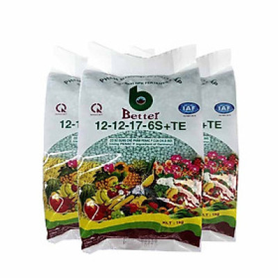 Phân bón Better xanh 12-12-17 1kg/gói - COMBO 3 gói | Chuyên dùng cây ăn trái, bonsai trồng chậu