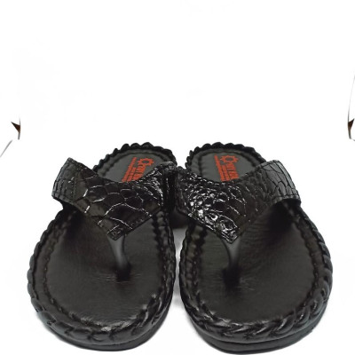 Dép da cá sấu Huy Hoàng kiểu đan màu đen HT7229