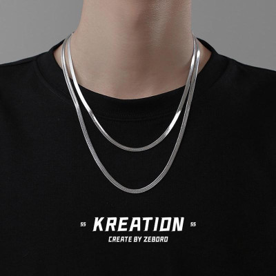 Vòng Cổ Nam -  nam nữ titan cao cấp sang trọng thép không gỉ mì trangsucpt kích cỡ 4mm PTDCNA43