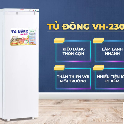 Tủ đông đứng Sanaky VH-230VD 213 lít - Hàng chính hãng (chỉ giao HCM)