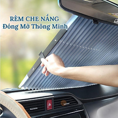 Rèm bạt che nắng kính lái xe hơi xe ô tô dây cuốn tự động chất liệu Polyester cao cấp