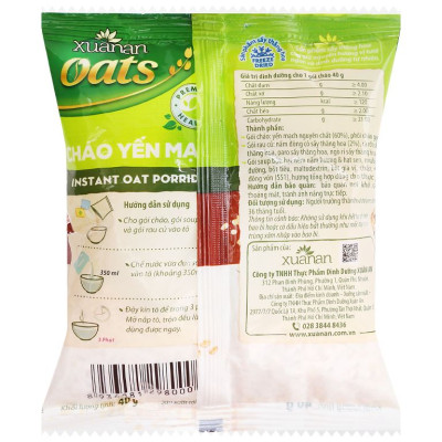 Combo :7 gói cháo Yến Mạch Chay Rau Nấm Xuân An (Tặng 1 Hộp Nhựa)