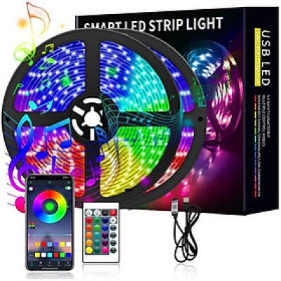 Dây Đèn Led Đổi Màu GRB 1M Kết Nối Bluetooth Có Remote