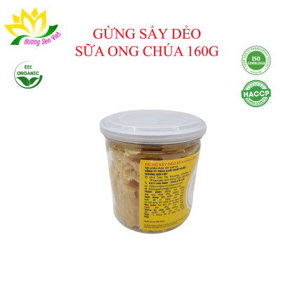 GỪNG SẤY DẺO SỮA ONG CHÚA HŨ 160G - HƯƠNG SEN VIỆT