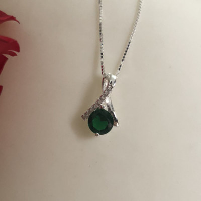 Bộ dây chuyền liền mặt trang sức bạc Ý S925 Bạc xinh Huệ Ngân- Giọt sương PP1712-XN