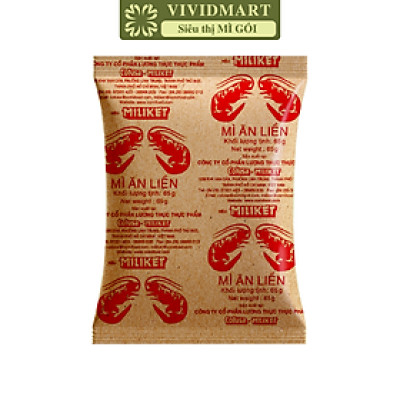 COLUSA - Mì Miliket gói giấy đen hương vị Tôm, Mì tôm gói giấy đen Miliket, Mì giấy Miliket Colusa (65g/gói)