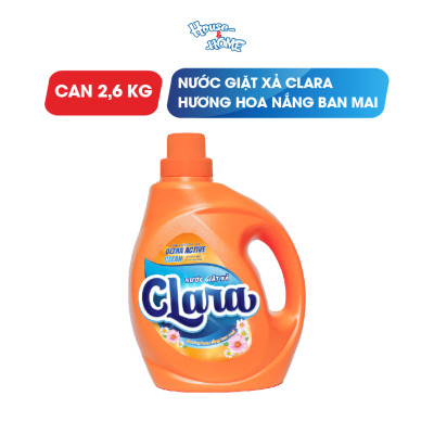 Nước giặt xả Clara hương hoa nắng ban mai can 2,6 kg