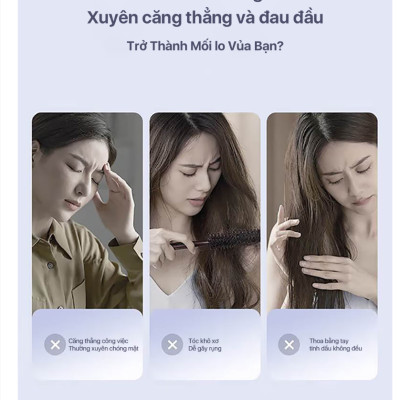 Lược Điện Massage Da Đầu PHILIPS PPM1511-massage giảm căng thẳng và kích thích tuần hoàn máu,tinh dầu dưỡng ẩm chăm sóc tóc - Hàng chính hãng