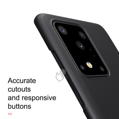 Ốp Lưng Sần chống sốc cho Samsung Galaxy S20 Ultra hiệu Nillkin Super Frosted Shield (Đính kèm giá đỡ hoặc miếng dán từ tính) - Hàng Chính Hãng