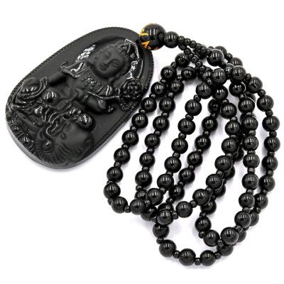 Vòng cổ Phổ hiền bồ tát thạch anh đen 6 cm MDS2