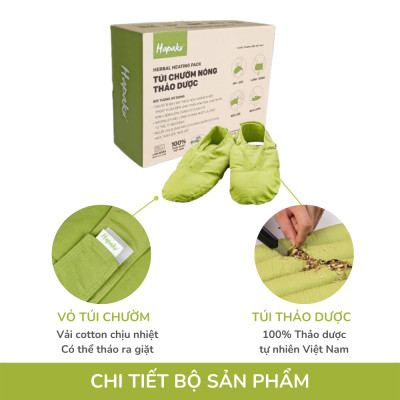 Túi chườm nóng thảo dược giảm đau bàn chân dùng lò vi sóng - Hapaku