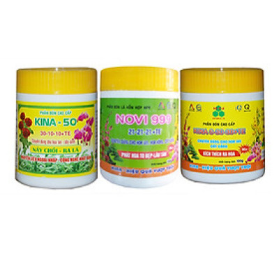 Bộ phân bón cho cây cảnh từ nhỏ đến lớn NPK 30-10-10 +TE/ NPK 21-21-21 +TE/ NPK 6-30-30 +TE (chuyên dùng cho hoa lan và hoa hồng)