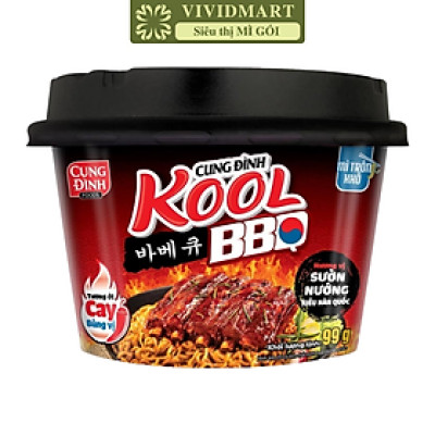 AFOTECH - Mì tô trộn Cung Đình Kool hương vị BBQ Sườn nướng kiểu Hàn Quốc, Tô Cung Đình Kool BBQ Sườn nướng kiểu Hàn Quốc, Cung Đình Kool tô (105g/tô)