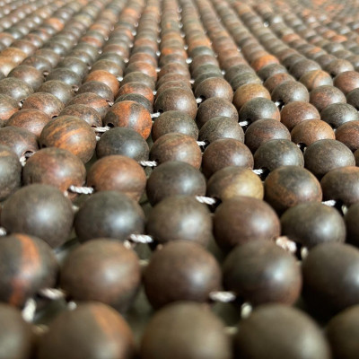 Chiếu Hạt Gỗ Trắc Mộc Cao Cấp - Kích Thước 1,2mx1,9m hạt 1.2cm ( video , hình thật ) 