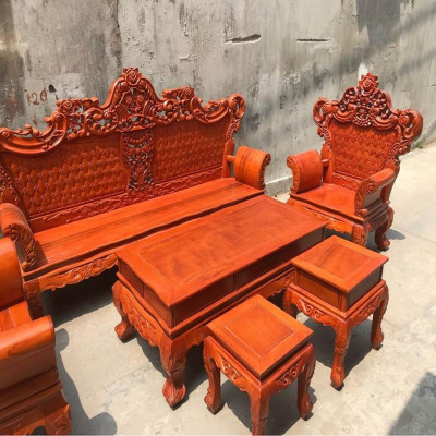 Bộ bàn ghế Louis Hoàng Gia gỗ Gõ Đỏ