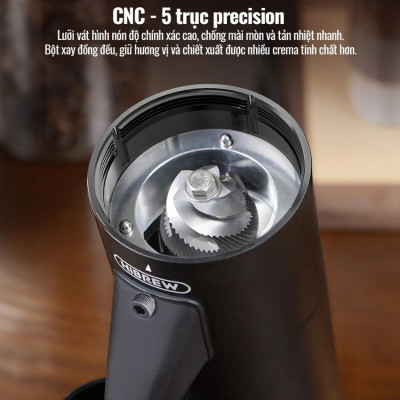 Máy xay cà phê Single Dose HiBREW G5 cao cấp, 36 cấp xay lưỡi cornical burr 48mm chuyên nghiệp, xay cafe siêu mịn - Hàng Nhập Khẩu