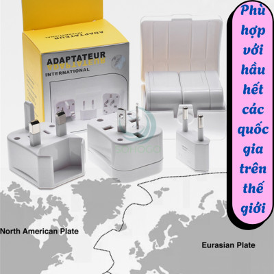 Bộ Chuyển Đổi Ổ Cắm Du Lịch- Adapter Du Lịch Quốc Tế 3 Chân – Ổ Cắm Chuyển Đổi Chuẩn Quốc Tế Mini- Ổ Cắm Đa Chuẩn Du Lịch – Gọn Nhẹ Tiện Lợi- Bộ Chuyển Phích Cắm Đa Năng Du Lịch Toàn Cầu
