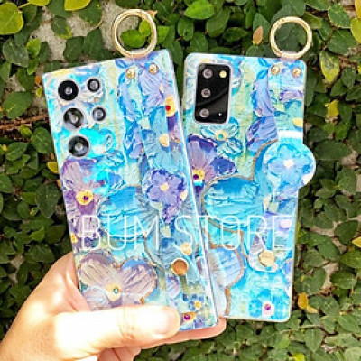 Ốp Lưng Cho Galaxy S25 Ultra / S24 Ultra / S23 Ultra / S23 PLus / S22 Ultra / S22 Plus / S21 Ultra / S21 Plus / Note 20 Ultra / Note 20 / Note10 Plus / Note 10 Hoa Màu Sơn Nước Đính Dây