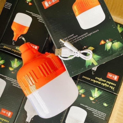 Bóng đèn tích điện 100w – 150w bóng đèn cao cấp có móc treo cổng sạc usb