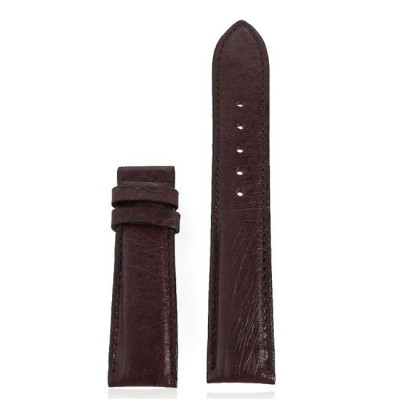 HT8437 - Dây đồng hồ Huy Hoàng da đà điểu da bụng size 16, 18, 20 màu nâu đất