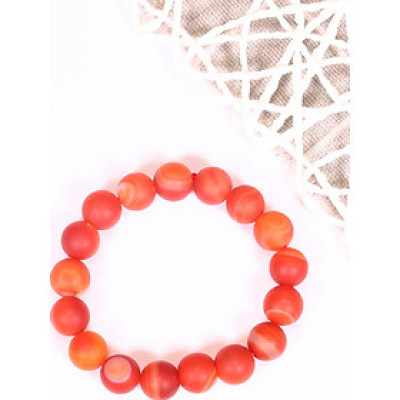 Vòng tay đá mã não đỏ nhám mệnh hỏa, thổ - Ngọc Quý Gemstones