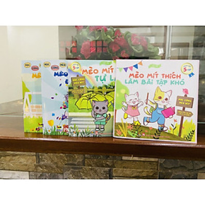 SÁCH RÈN LUYỆN KỸ NĂNG CHO BÉ (3 -10 TUỔI: COMBO 4 TẬP TRUYỆN THIẾU NHI HỌC CÙNG MÈO MÍT