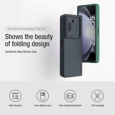 Ốp lưng cho Galaxy Z Fold 5 Nillkin CamShield Silky-hàng chính hãng