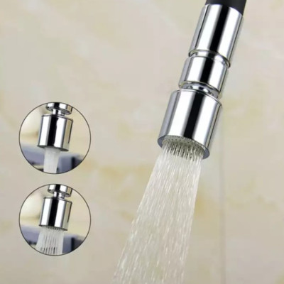 Đầu Vòi Tăng Áp Xoay 360 Độ Tiết Kiệm Nước - Đầu Vòi Đồng Mạ Chrome Sáng Bóng