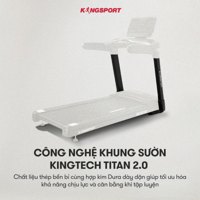 Máy chạy bộ KINGSPORT K-03 đơn năng, tốc độ tối đa 20km/h, 24 chương trình luyện tập, cân nặng phù hợp từ dưới 120-130kg