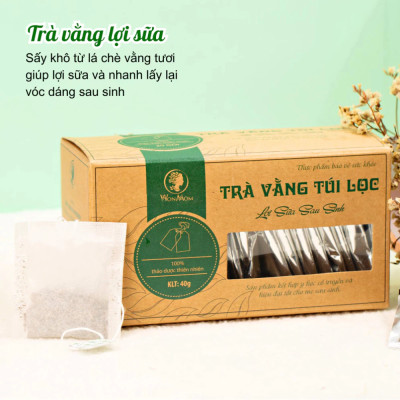 Combo 2 Hộp Trà Vằng Túi Lọc Lợi Sữa Cho Mẹ, Giảm Mỡ Bụng Sau Sinh Wonmom ( 20 Túi/Hộp )