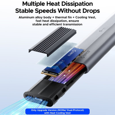 Hộp ổ cứng SSD ORICO M.2 NVME TypeC AXM2-G2-V1-GY-BP - Hàng Chính Hãng