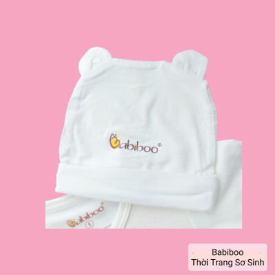Set sơ sinh cài chéo 5 món Babiboo vải visco siêu mềm cho bé