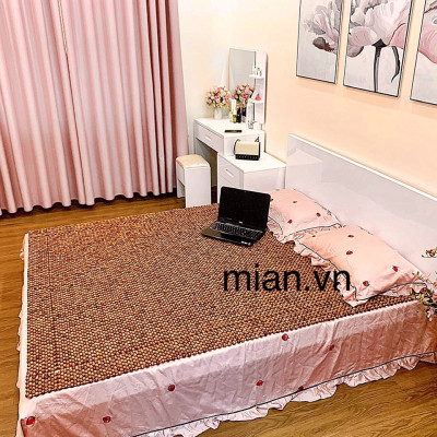 Chiếu Hạt Gỗ Hương Mộc Cao Cấp - Kích Thước 1,5mx1,9m hạt 1.6cm ( video , hình thật ) 