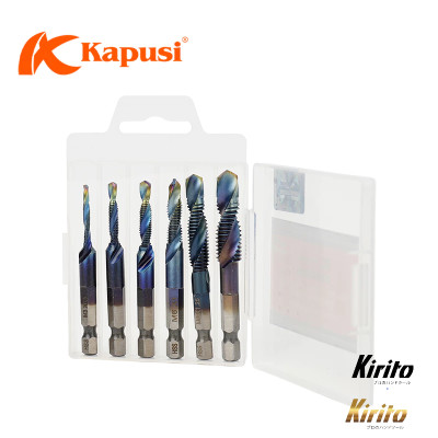 Bộ 6 mũi khoan Taro ren KAPUSI Japan, cỡ từ M3-M10 thép cao cấp