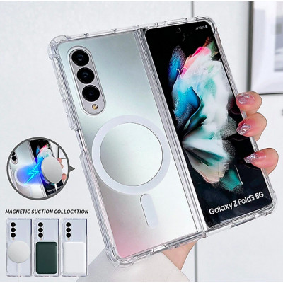 Ốp lưng chống sốc trong suốt hỗ trợ sạc Maqsafe cho Samsung Galaxy Z Fold 3 / Z Fold 4 hiệu Likgus Maqsafe Magetic Case siêu mỏng 1.5mm, độ trong tuyệt đối, chống trầy xước, chống ố vàng, tản nhiệt tốt - hàng nhập khẩu