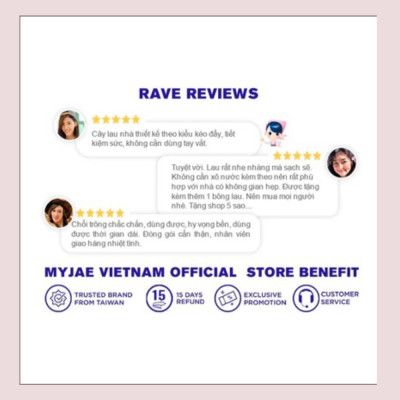 Combo 3 Bông Lau + 1 Cây Lau Nhà Đơn MyJae Sợi Microfiber Xoay 360 Độ Phù Hợp Cho Nhiều Loại Thùng Lau 134cm