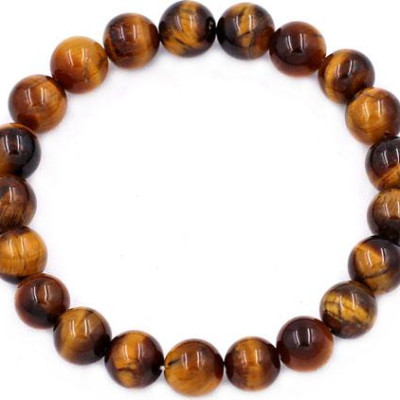 Chuỗi đeo tay Đá Mắt Hổ Vàng Đen 8 ly 21 hạt - hợp mệnh Thổ, mệnh Kim