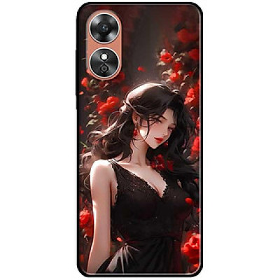 Ốp lưng cho Oppo A54 - A55 - A56 5G - A55s - A18 - A38 - A58 - Cô Gái Đầm Đen - Hàng Chính Hãng