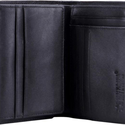 Ví Nam Da Cá Sấu Gai Đuôi Kiểu Đứng Huy Hoàng HT2258 (12.5 x 10 cm) - Đen